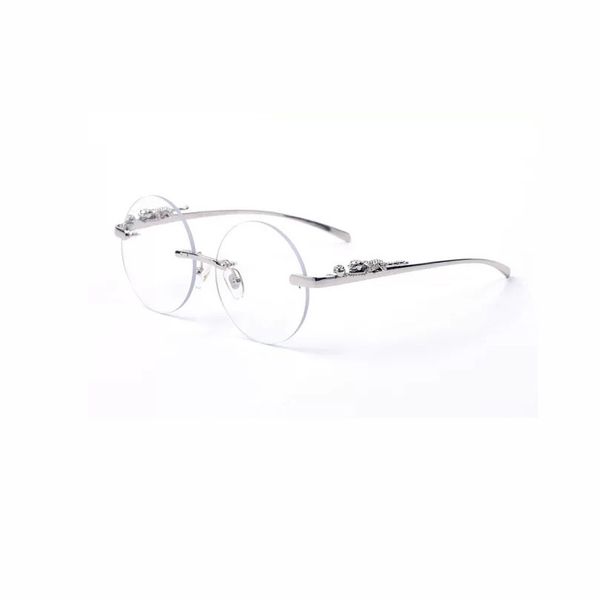 

round rimless sunglasses silver/clear lens vintage glasses frame fashion sunglasses frames for women with box, White;black