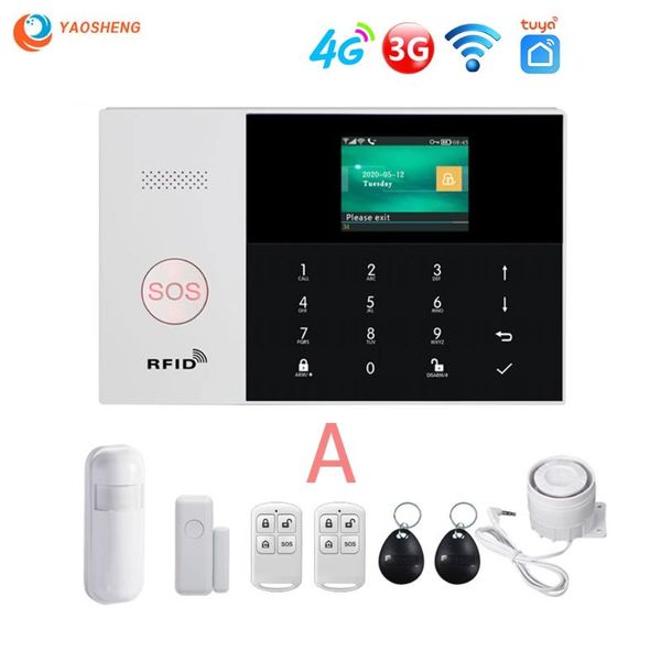 

pg-105 4g & 3g tuya alarm system wireless 433mhz smart home burglar security alarm kit smartlife app remote control pir sensor