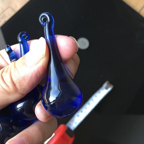 

5pcs 60mm blue glass water drop chandelier pendants crystal curtain parts icicle crystal chandelier suncatcher diy h wmtfvz
