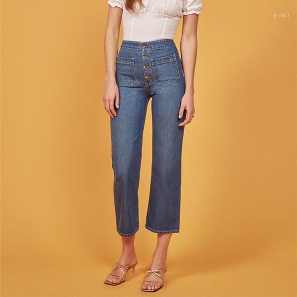 

autumn new 2020 women jeans pants slim fit high waist1, Blue