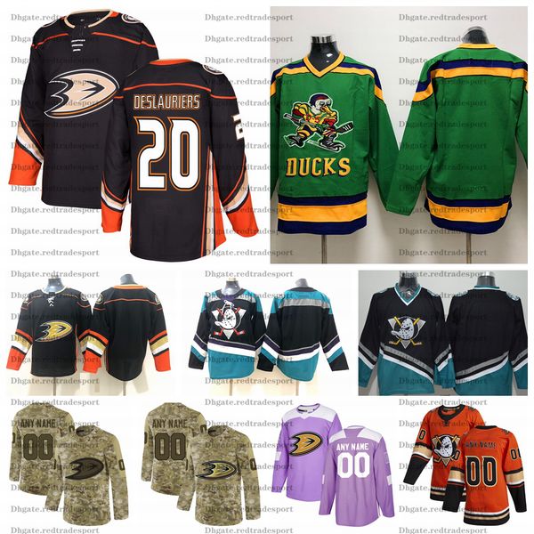 

2021 nicolas deslauri anaheim ducks hockey jerseys customize name alternate black teal #20 nicolas deslauriers stitched hockey shirts s-xxxl, Black;red