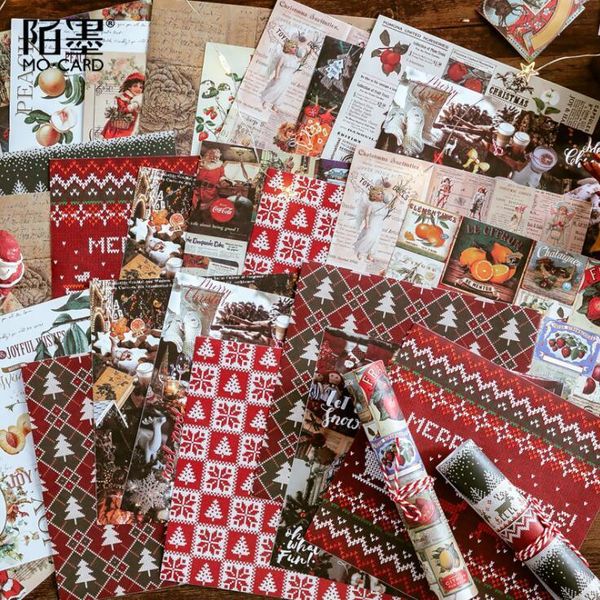 

new vintage 8pcs/pack christmas scrapbooking festival decorative sticker adhesive stickers scrapbook diy diary album decoration 2