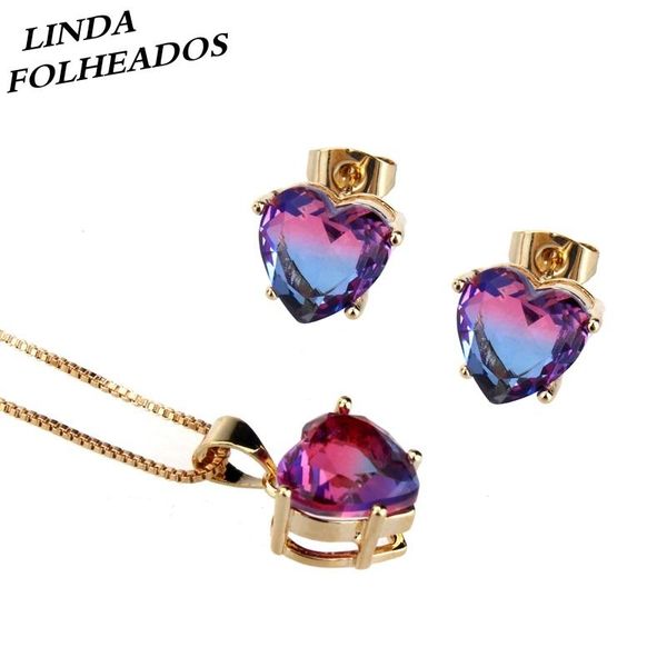 

new fashion designed gold copper multicolors cubic zirconia unique delicate heart shape pendant necklace jewelry for women gift, Silver