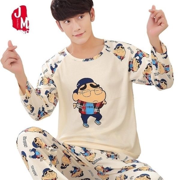 

winter men pajama set long sleeve autumn cotton man pyjamas plus size l-5xl cartoon lounge casual pajama plaid sleepwear sets 201109, Black;brown