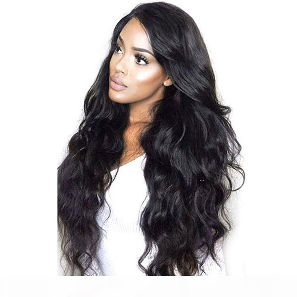 

brazilian body wave human hair wigs with natural hairline full lace wigs pre plucked 150 density lace front wig, Black;brown