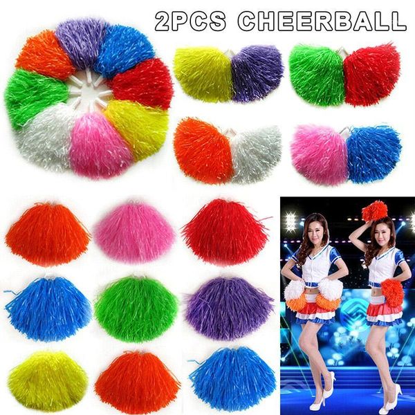 

2pcs girls cheerleader pom poms cheerleading cheer dance party club decor h7jp1