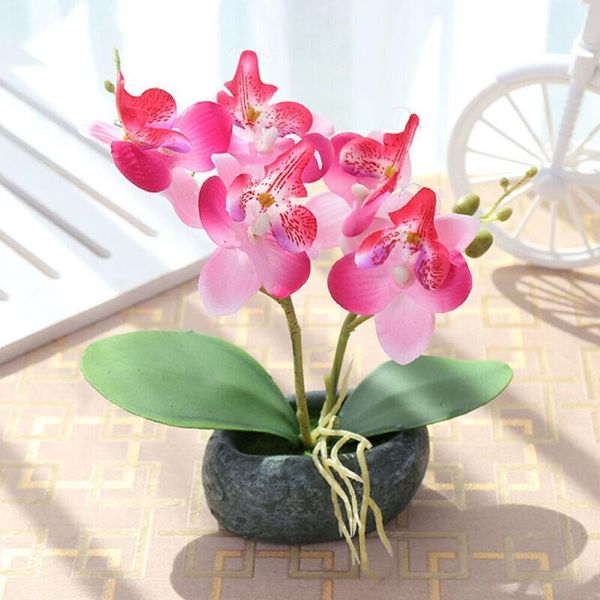 

decorative artificial flower butterfly orchid potted fake floral garden 4 colors1
