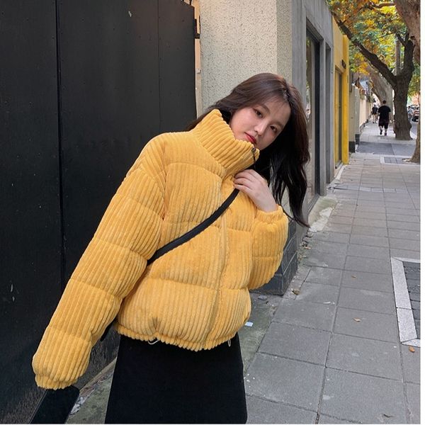 

2021 the new new korean short female loose cotton-quilted winter small bread jacket o74o, Black