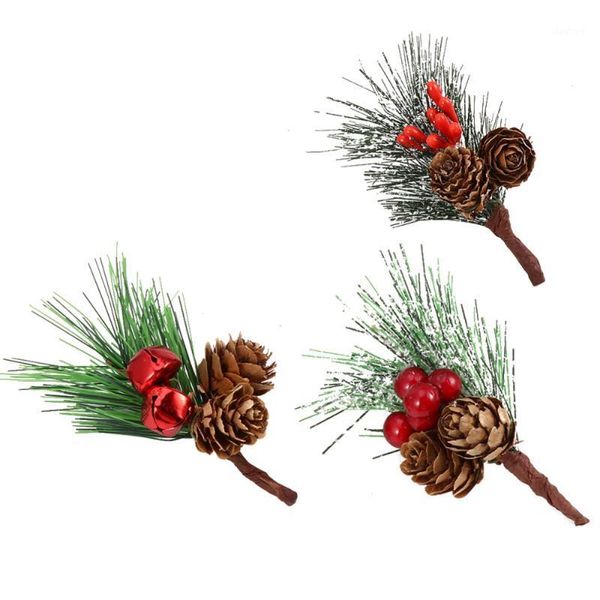 

15pcs creative durable exquisite pine needles pendent red berries ornament hanging pendant for christmas1