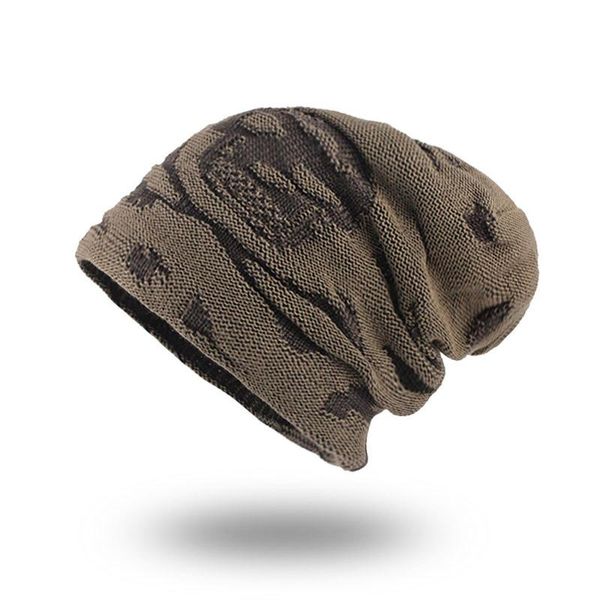 

flb] bone men's winter hat knitted cotton beanies men hip-hop capturban caps skullies balaclava hats for women gorros f18004 wmtzwt, Black;white