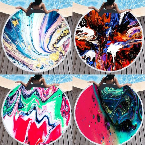 

150см большой круглый пляжное полотенце красочные быстрые печатные душевые ванны для душа ванна креативное смешное абстрактное пляжное одеял, Blue;gray