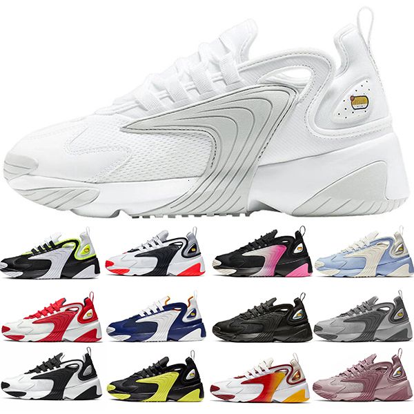 

zoom 2k shoes mens womens trainers triple black white red yellow men women sneakers sports ners size 36-45