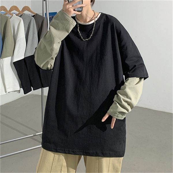 

2021 new autumn spring fashion oversized black gray pieces men's long sleeve man's neck shirt uzw0, White;black