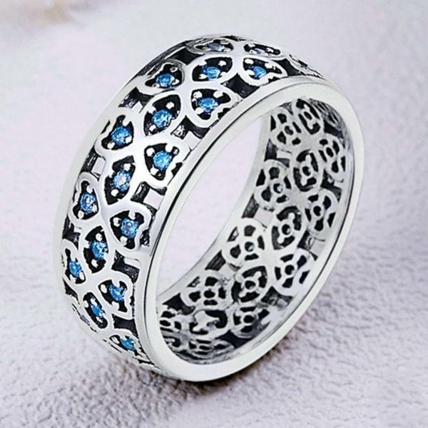 

petals of love sweet clover blue finger rings for women engagement jewelry gift, Slivery;golden