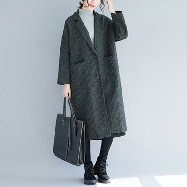 

plus size women's coat abrigos cover belly loose slim long section ladies 2020 new female spring autumn solid color l259, Tan;black