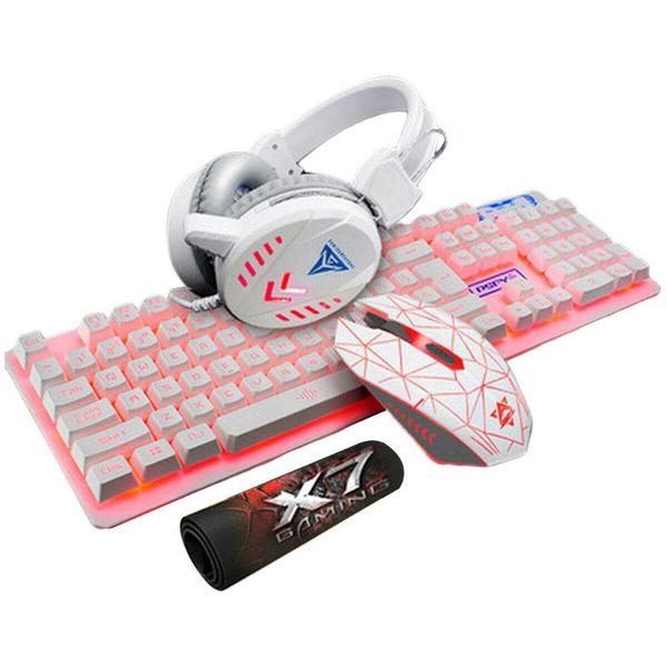 

4pcs/set k59 wired usb keyboard illuminated gaming mouse pad backlight headset
