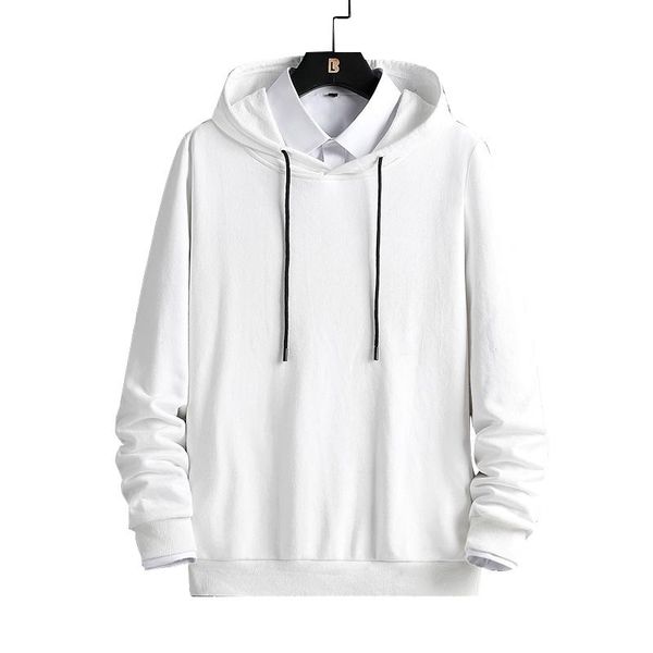 

6xl 7xl 8xl solid color hooded hoodies autumn and winter new multicolor comfort sweatshirt men plus velvet knit print hooded, Black