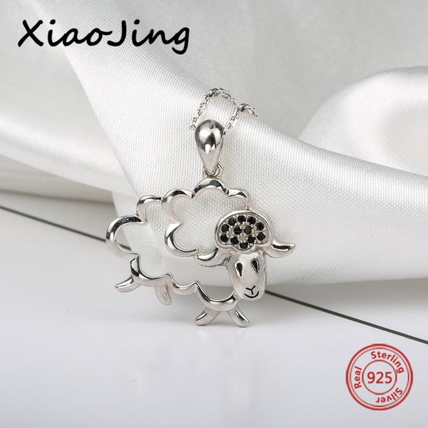 

new arrival 925 sterling silver cute animal sheep pendant chain necklace diy european fashion jewelry making for women gifts