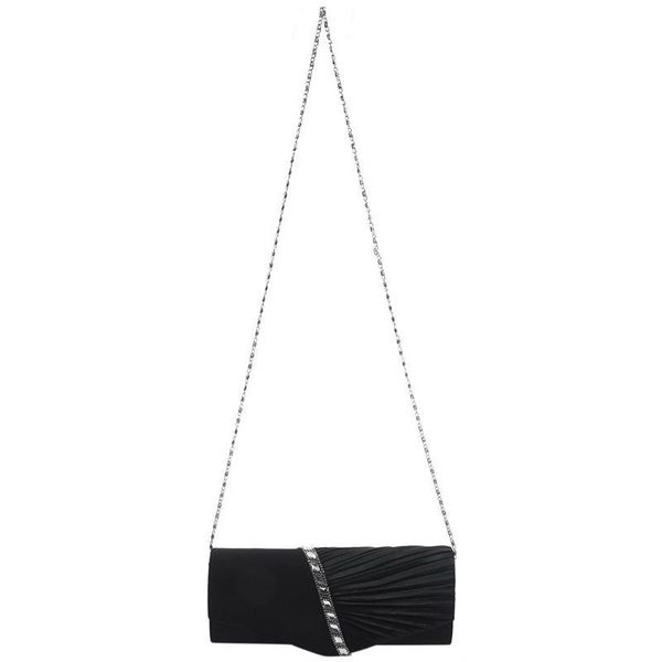 

ladies diamond ruffle party prom bridal evening envelope clutch bag, ly6682 black