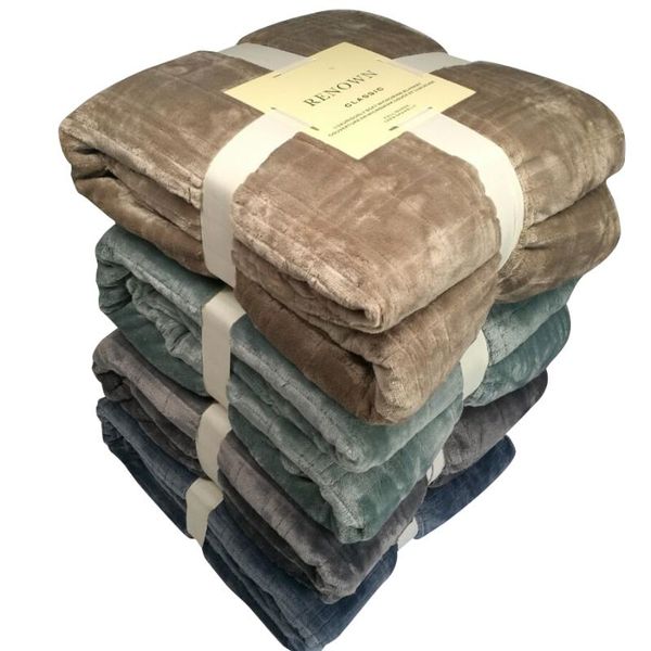 

blankets winter thickening mechanical wash flannel blanket plaids super warm soft patchwork on throw bedspread sofa/travel solid