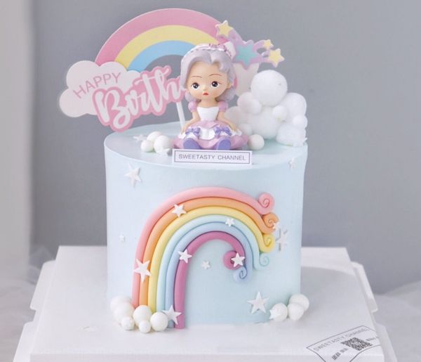 

pmwve cartoon fairy tale little hundred decoration baby one princess days cake decoration angel baking baked cakecake cake 3kktf