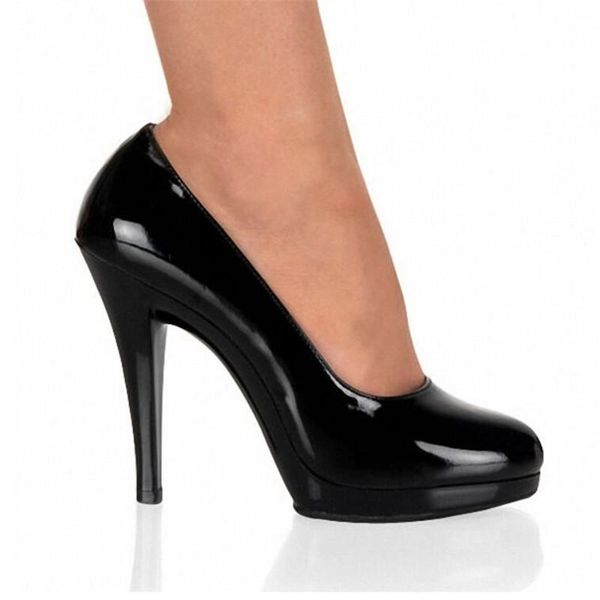 

bbzai new pattern nightclub super high heel women's shoes 13cm thin heels round toe fashion show 34-45 46, Black