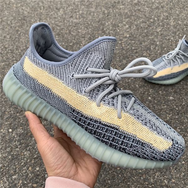 

pk quality 2021 kanye west men women running shoes ash blue ashpea zebra cinder tail light reflective linen mens trainers sneakers with box