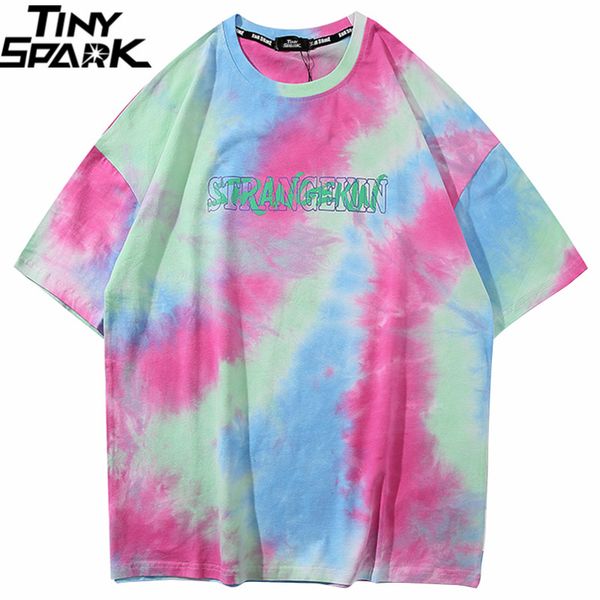 

men t shirt hip hop streetwear tie dye graffiti tshirt harajuku summer short sleeve t-shirt cotton tees skateboard kg-306, White;black