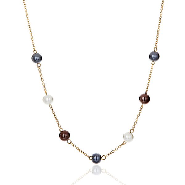 

necklace of geometric choker jewelry pendant leaf branches and leaves pattern gold plated hawaiian pearl necklace for women, Silver