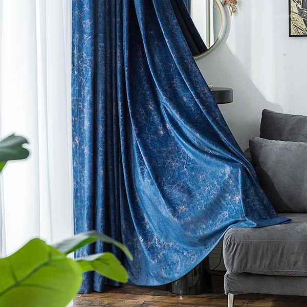 

marble pattern dark blue velvet 85% blackout curtains for living room purple crack bedroom curtains home texture panel my081#301