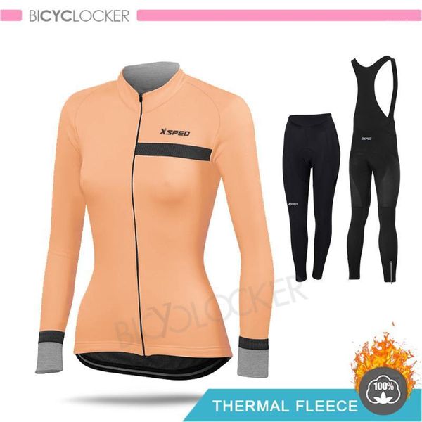 

racing sets winter women long sleeve cycling jersey clothing 2021 pro team thermal fleece biking custom cycle set mtb mujer maillot1, Black;blue
