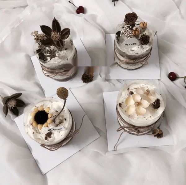 

baked cake bar oak wind net cotton ins cake cakepine green leaf rattan decoration hongsen fruit wood dry fruit package ekasq