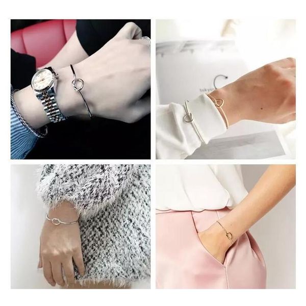 

europe and united states metal gold ,sliver,rose gold color jewelry simple wind bracelet personalized knot gif sqcvpf dh_seller2010, Black