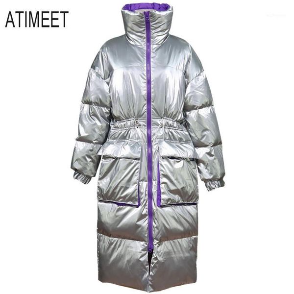 

women's down & parkas women casual style long jacket white duck jackets winter warm coats and female outwear1, Black