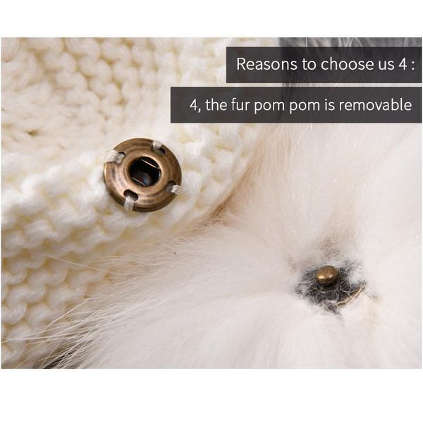 

baby knitted winter hats child real raccoon fur pompom cap kids warm beanies girls boys ears jllosv