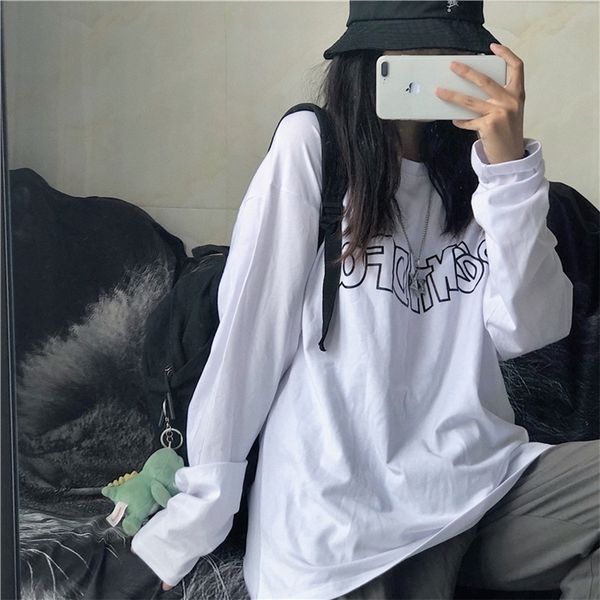 

wfhei new korean ins original home bf wind white bottoming in early autumn 2020 studentsloose long sleeve twomen's shirtt-shirt shirt