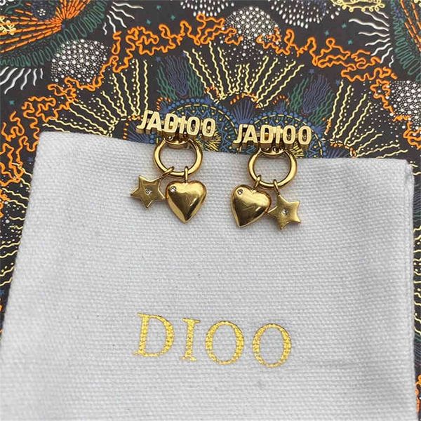 

star love earrings brass material wind star type earrings female, Black