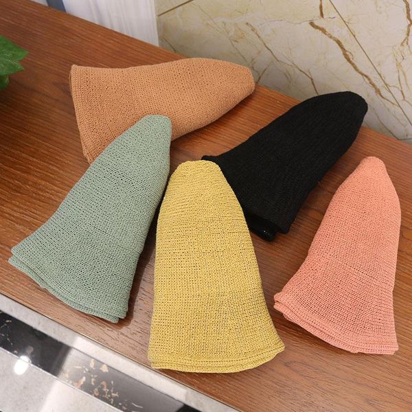 

korea summer knitted women dome bucket hat all match casual fresh foldable sun protector hats breathable caps 8 colors 56-58cm, Blue;gray