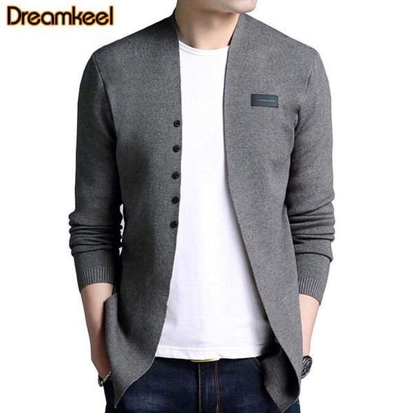 

pure color men cardigans sweater mens solid casual cardigan trench male autumn coat slim fit jersey man r kg-474, White;black