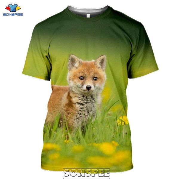 

animal cute fox smile 3d print shirts horror kawaii humor men clothing