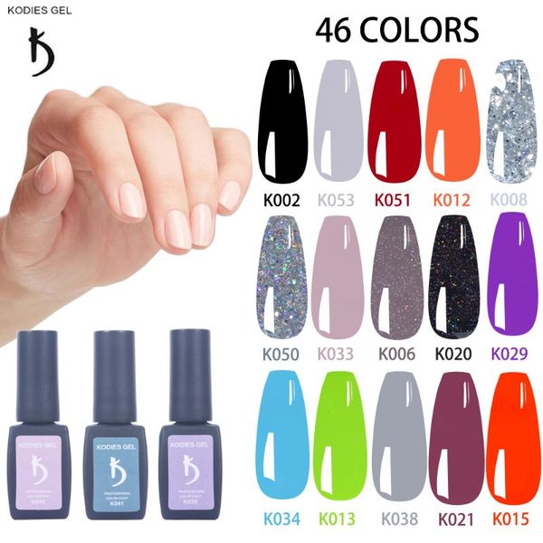 

nail gel kodies nails polish glitter nude gelcolor semi permanent uv varnishes thick long lasting gellak paint nailart, Red;pink