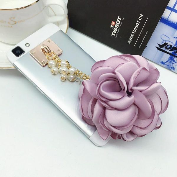 

rose flowers keychain bag pendant car ornaments charm for women key chain buckle key ring porte clef eh587 h jllysk
