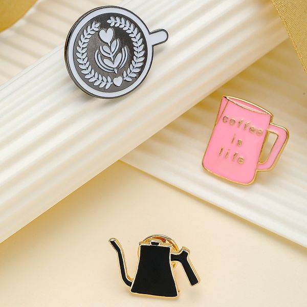 

coffee utensils dripping brooches fashion barista badges accessories pins, Blue