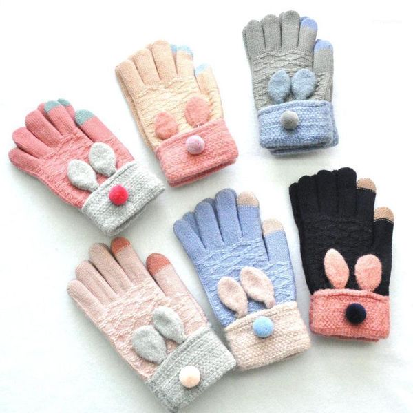 

gloves women' winter warm knitted wapiti animails ear thickenin screen cute gloves women autumn winter warm thick1, Blue;gray