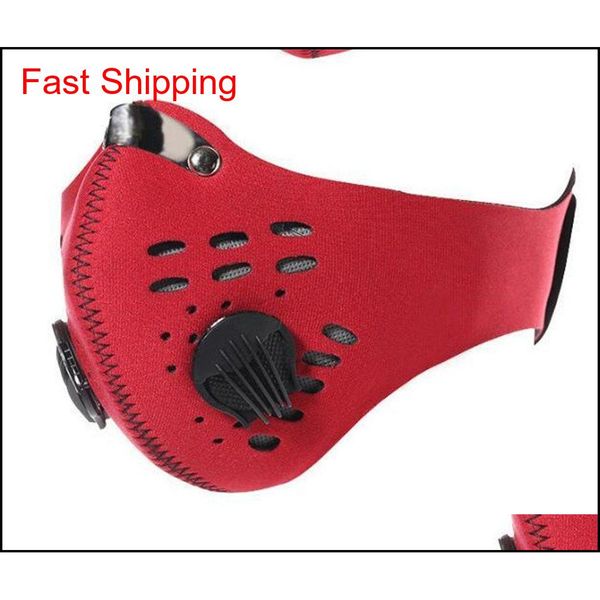 

activated carbon sports mask dust-proof half face mask cover pm2.5 filter two exhale valves anti-pollution dustpro qylchs new_dhbest, Silver