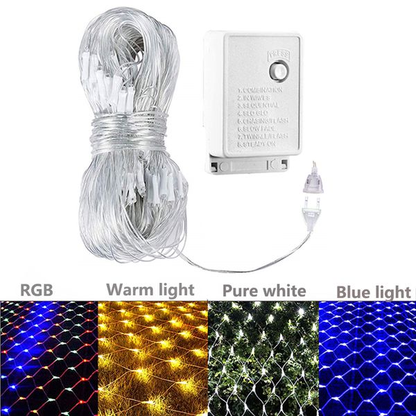 

curtain lights christmas lights led string fairy lighting 1.5m*1.5m 3m*2m net mesh party holiday decoration lamps