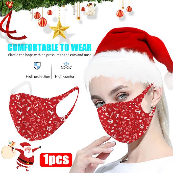 

2021zchristmas face 2020 adults new mask red - santa claus snowman mouth cover reusable decorative mascarillas navideas