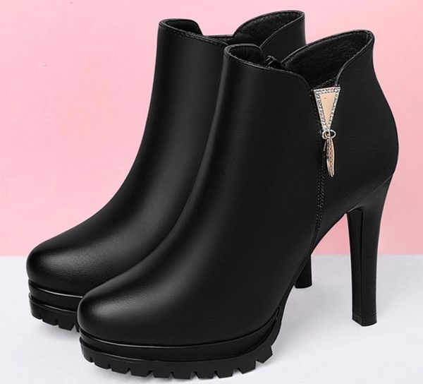 

2020 new stiletto style short and suede women's boots, Black