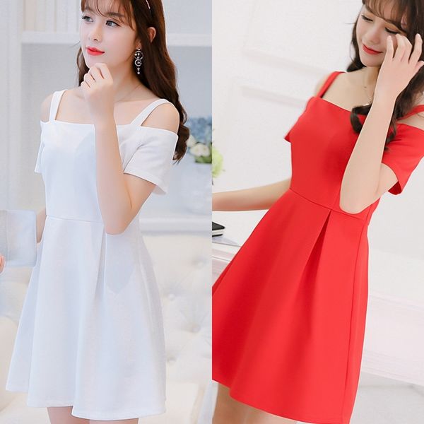 

7zvqf caidaifei 2020 весной и летом новый тонкий корейский dresssling размер женский стиль платья строп моды трикотажное платье qpzfs большо, Black;gray
