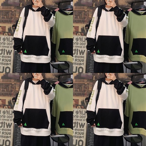 

осень 2020 для мальчиков и подростков корейского trend тонкого штуцера вверх sweatersweater свитера с капюшоном пары с длинными рукавами муж, Black